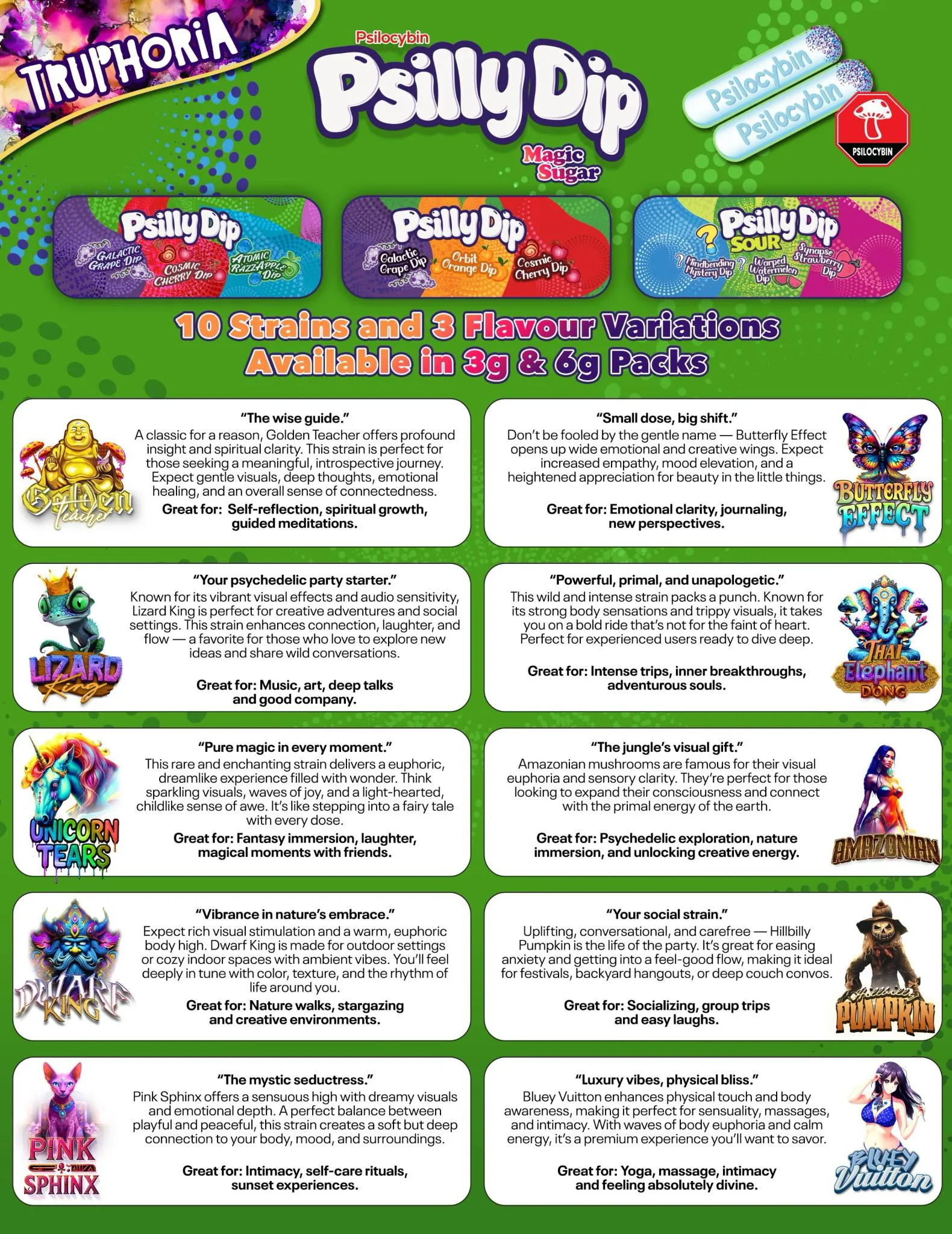 Psilly Dip menu